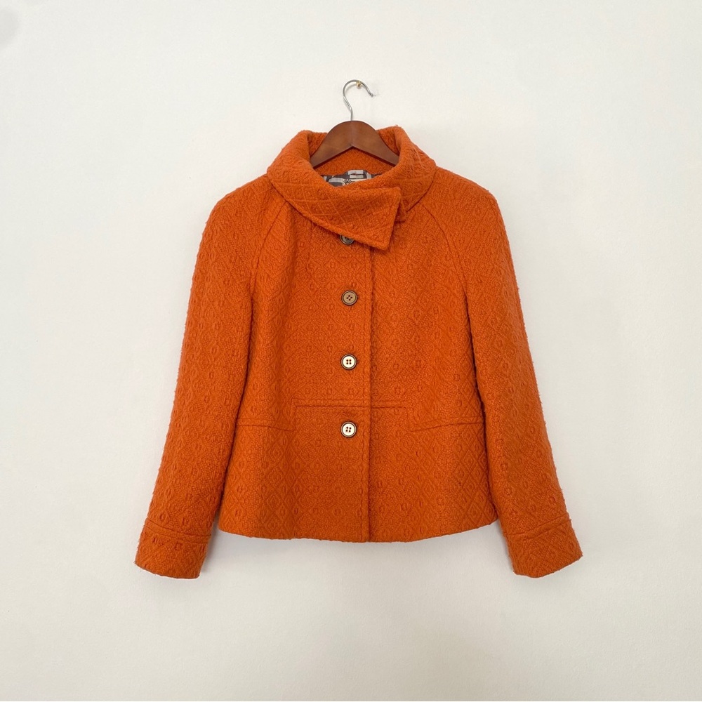 Vintage Tulle/Anthro Burnt Orange Textured Wool Blend Button Front Jacket small